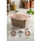 Kitchen Life Stainless Paslanmaz Çelik Vakumlu Saklama Kabı,fırın ve Kek Kabı 1,65LT Yemek Kabı Sefer Tası - Kahverengi