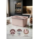 Kitchen Life Stainless Paslanmaz Çelik Vakumlu Saklama Kabı,fırın ve Kek Kabı 1,65LT Yemek Kabı Sefer Tası - Pembe