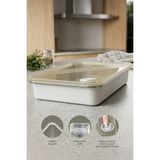 Kitchen Life Stainless Paslanmaz Çelik Vakumlu Saklama Kabı,fırın ve Kek Kabı 3 Lt Yemek Kabı Sefer Tası - Gri