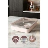 Kitchen Life Stainless Paslanmaz Çelik Vakumlu Saklama Kabı,fırın ve Kek Kabı 3 Lt Yemek Kabı Sefer Tası - Pembe