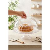 Kitchen Life Standlı Yuvarlak Kapaklı Çok Amaçlı Pasta Ve Kek Saklama Kabı Şeffaf