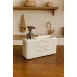 Kitchen Life Sueza Tezgah Üstü Sünger Hazneli Sıvı Sabunluk 750 Ml - Mutfak Banyo Evye Yanı Sabunluk Seti