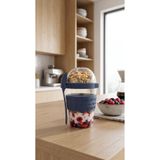 Kitchen Life Take'n Go Hazır Kapaklı Kaşıklı Yoğurt Yulaf Müsli Saklama Kabı Taşınabilir Yemek Kabı 600 ml - Lacivert