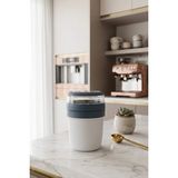 Kitchen Life Take'n Go Hazır Kapaklı Pratik Kaşıklı Taşınabilir Yoğurt Müsli Saklama Kabı 650 ml - Lacivert