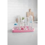 Kitchen Life Taşınabilir,Katlanabilir Tezgah Üstü Çok Amaçlı Biberon Emzik Kurutucusu - Bulaşıklık Pembe