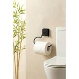 Kitchen Life Yapışkanlı Kare Siyah Açık Tuvalet Kağıtlığı-Wc Kağıt Tutucu Siyah