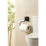 Kitchen Life Yapışkanlı Kare Siyah Açık Tuvalet Kağıtlığı-Wc Kağıt Tutucu