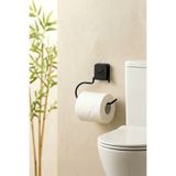 Kitchen Life Yapışkanlı Kare Siyah Açık Tuvalet Kağıtlığı-Wc Kağıt Tutucu