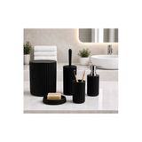 Kitchen Line 5’Li Banyo Seti Çizgili Tasarım – 6,25 L Çöp Kovası + Wc Fırçası + Sıvı Sabunluk + Diş Fırçalık + Katı Sabunluk Modern