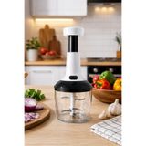 Kitchen Line 5'li Paslanmaz Çelik Bıçaklı El Rondosu Basmalı Üst Mekanizmalı Şeffaf Hazneli Sebze Meyve Doğrayıcı Gri Siyah