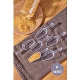 Kitchen Line 6 Adet Baharat Kaşığı - Şeker Reçel Baharatlık Kaşığı Şeffaf Küçük Boy