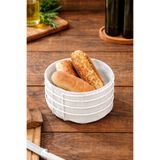 Kitchen Line Aura Yuvarlak Kumaşlı Ekmeklik – Şık Kahvaltı & Ekmek Sepeti (Beyaz)
