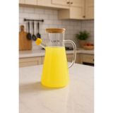 Kitchen Line Bambu Kapaklı 1 Litre Borosilikat Yağdanlık