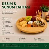 Kitchen Line Bambu Kesim ve Sunum Tahtası I Yükseltili Demonte Ahşap Servis Standı Kesim Tahtası - Kahverengi