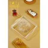 Kitchen Line Boncuklu Mika Sunum Tepsisi Dikdörtgen Kahve Sunum Tepsisi Boncuk Tepsi