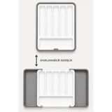 Kitchen Line Çift Taraflı Uzayabilir Pratik Çekmece Içi Kaşıklık Organizer | Ayarlanabilir Sürgülü Beyaz Renk Kaşıklık Düzenleyici