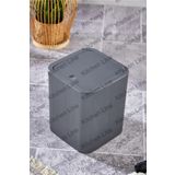 Kitchen Line ÇİZGİ MODEL, KARE DÖNEN PLASTİK KAPAK BANYO MUTFAK TEZGAH ÜSTÜ ÇÖP KOVASI 4LT ANTRASİT