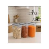 Kitchen Line Erzak Bakliyat Kiler Saklama Kabı 3'lü, 6lt