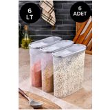 Kitchen Line Erzak Bakliyat Kiler Saklama Kabı 6lı, 6lt