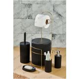 Kitchen Line GOLD 6 PARÇA BANYO SETİ METAL STANDLI ÇÖP KOVALI WC KAĞITLIK VE TUVALET FIRÇASI KATI- SIVI SABUNLUK