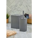 Kitchen Line Kare Çöp Kovası Tuvalet Fırçası 2li Banyo Seti