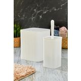 Kitchen Line KARE ÇÖP KOVASI TUVALET FIRÇASI SET 2'Lİ 5 LİTRE BEYAZ