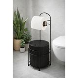 Kitchen Line LÜX BANYO WC TUVALET KAĞITLIĞI ÇÖP KOVASI TAKIM PLASTİK KOVA 6 LİTRE PASLANMAZ TEL