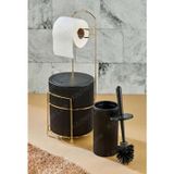 Kitchen Line LÜX GOLD BANYO TUVALET KAĞITLIĞI ÇÖP KOVASI TUVALET FIRÇASI 3LÜ SET 6 LİTRE PASLANMAZ TEL PLASTİK