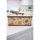 Kitchen Line Lüx Kapaklı Desenli Ekmeklik Country Tarzı Metal Ekmeklik ekmeklik