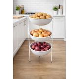 Kitchen Line Nova 3 Katlı Metal Sebzelik – Patates Soğan Meyve Organizer (Beyaz)