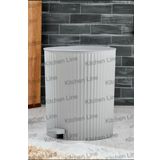 Kitchen Line PEDALLI, ÇİZGİLİ YUVARLAK MODEL BANYO/MUTFAK ÇÖP KOVASI 8LT GRİ