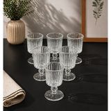 Kitchen Line Venüs 65 ml Cam Kahve Yanı Su Bardağı 6 Lı Set – Şık Tasarım Ayaklı Mini Bardak Seti - Şeffaf