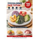 Kitchen Live 100 Adet Pratik Tazeliği Koruyan Tencere ve Tabak Bonesi | Kapak Gıda Bonesi Buzdolabı Poşeti