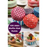 Kitchen Live 100 Adet Puantiyeli Kağıt Kek Kapsülü Muffin Cupcake Kek Kapsülü 100'lü Kağıt Kek Kalıbı