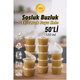 Kitchen Live 50 Adet Sızdırmaz 120 ml Mini Saklama Kabı Sosluk Buzluk Kabı, Et Suyu, Kemik Suyu, Sos Kabı