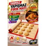 Kitchen Live Silikon Yanmaz Yapışmaz Pişirme Matı 40*30 Cm Kendinden Yağlı Fırın Kağıdı Hamur Açma Matı