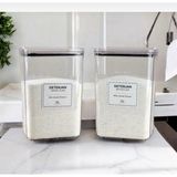 Kitchen Pembelia 2 Adet Etiketli Deterjan Kutusu Vakum Kapaklı Renkliler Beyazlar Deterjan Saklama Kabı 2900 ml