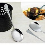 Kitchen Pembelia 2 Adet Pratik 21 cm Paslanmaz Çelik Lüx Servis Salata Kaşığı Spatuka/çelik Yemek Servis Kaşığı - Gri
