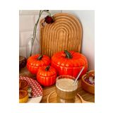 Kitchen Pembelia 3 Boy Porselen Bal Kabak Dekorasyon Sunumluk Kavanoz Seti Şekerlik Sunumluk Çok Amaçlı Set