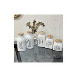 Kitchen Pembelia 5 Parça Takım 2’li Porselen 1000ML Oil Yağdanlık 3’lü Kavanoz Tea Sugar Coffe Set Çay Şeker Kahve