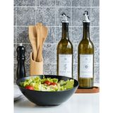 Kitchen Pembelia 6 Parça Ahşap Standlı 2'li Amber 750 ml Cam Yağlık Ahşap Standlı + 2'li Amber Cam 500 ml Sabunluk - Kahverengi