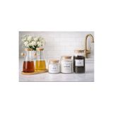 Kitchen Pembelia 6 Parça Macterchef Bambu Kapaklı Standlı Yağdanlık Set Ve Bambu Kapaklı 3’lu Kavanoz Çeyizlik Set