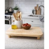 Kitchen Pembelia Bambu Dikdörtgen Sunum Standı Makyaj,parfüm,yağdanlık,kavanoz Standı Sunumluk Kesim Tahtası