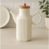Kitchen Pembelia Bambu Kapaklı 1000 ml Prizma Model Yağdanlık Yağlık
