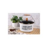 Kitchen Pembelia Emaye Bakraç Yoğurt Tenceresi Ahşap Saplı Emaye Tenceresi 22 cm