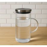 Kitchen Pembelia Metal Vakumlu Kapaklı 1500 ml Cam Sürahi