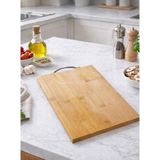 Kitchen Pembelia Orjinal Bambu Büyük Boy Metal Tutmalı Kesme Tahtası
