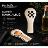 Kitchen Pembelia Seramik Dama Desen Kirli Kaşık Altlığı Kaşıklık Tezgah Üstü Kepçe Kaşık Altlığı Düzenleyici Kaşıklık