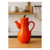 Kitchen Pembelia Turuncu Porselen 1000 ml Yağdanlık Bal Kabak Model Yağlık