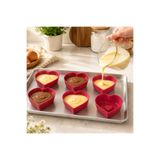 kitchen soft 2 Adet 6'lı Kalp Model Silikon Kek Kalıbı 7 x 3 cm Mini Pasta ve Muffin Kalıbı - Asorti Renk